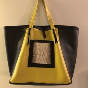 Vaquero Leather Ware snakeskin & leather tote